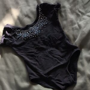 Black and Silver Embellished Dance Bodysuit Costume